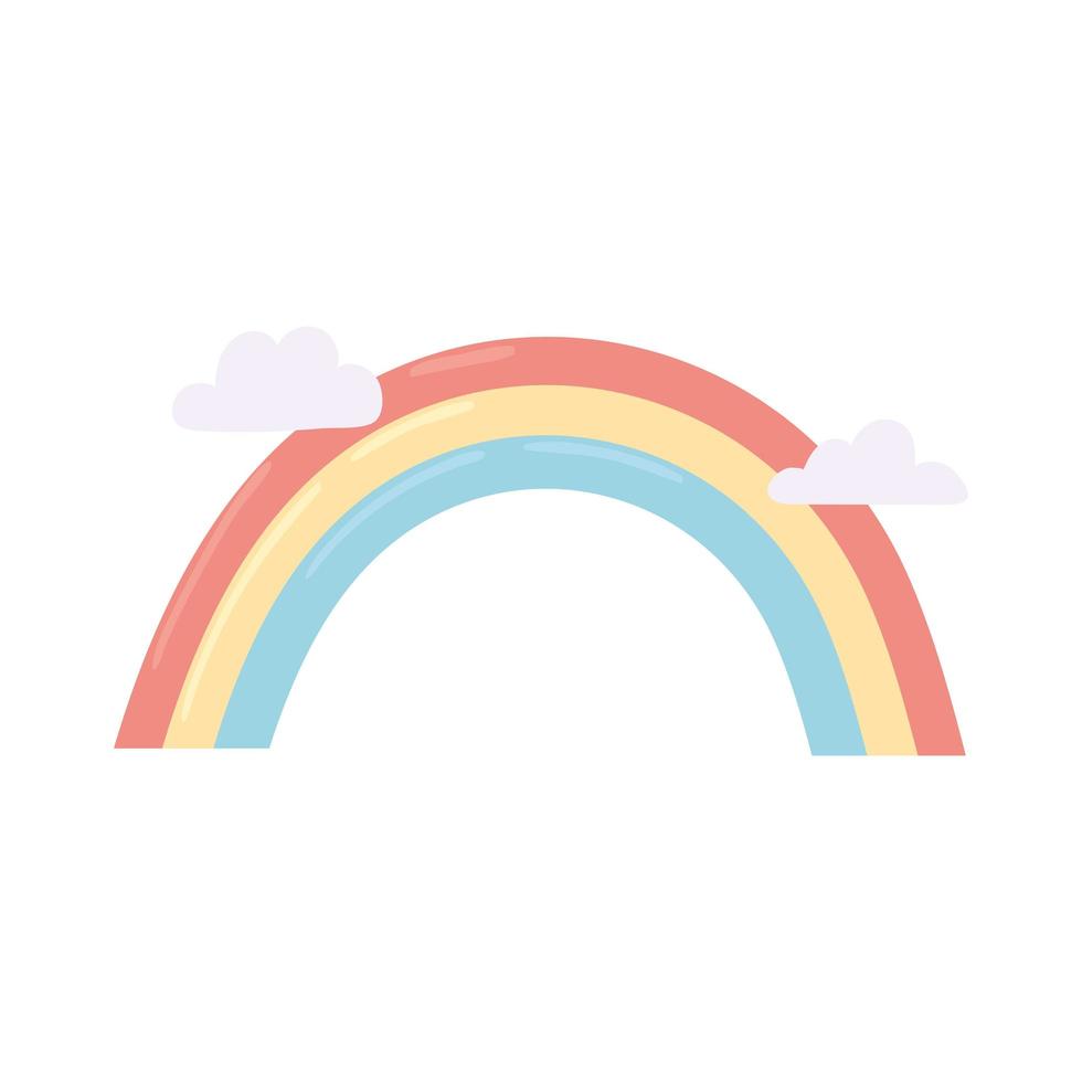rainbow and clouds vector