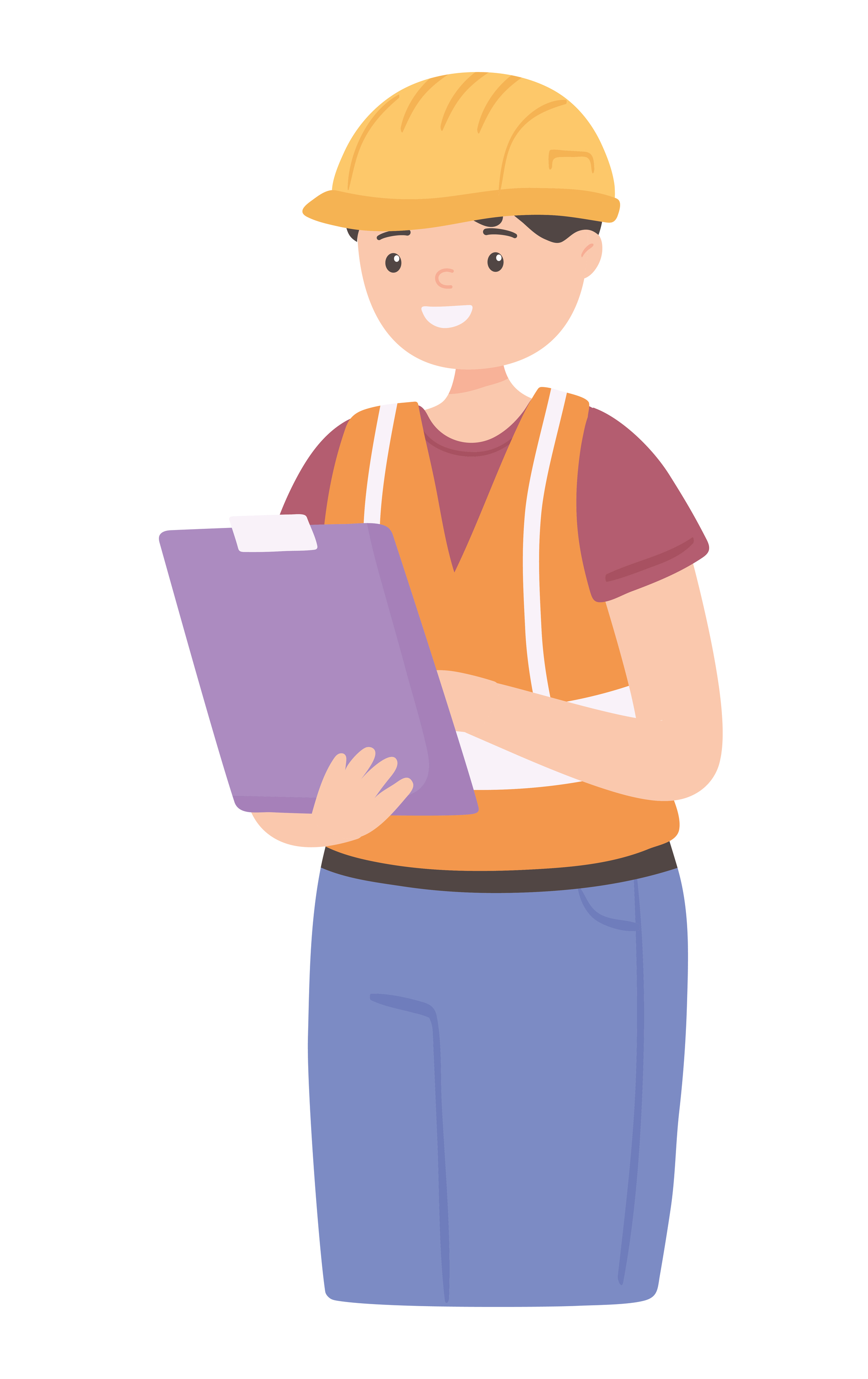 engineer man and clipboard 5252357 Vector Art at Vecteezy