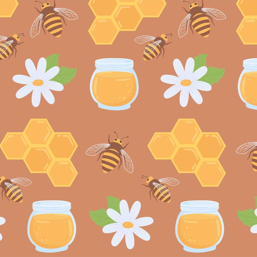 honey bees and flower vector