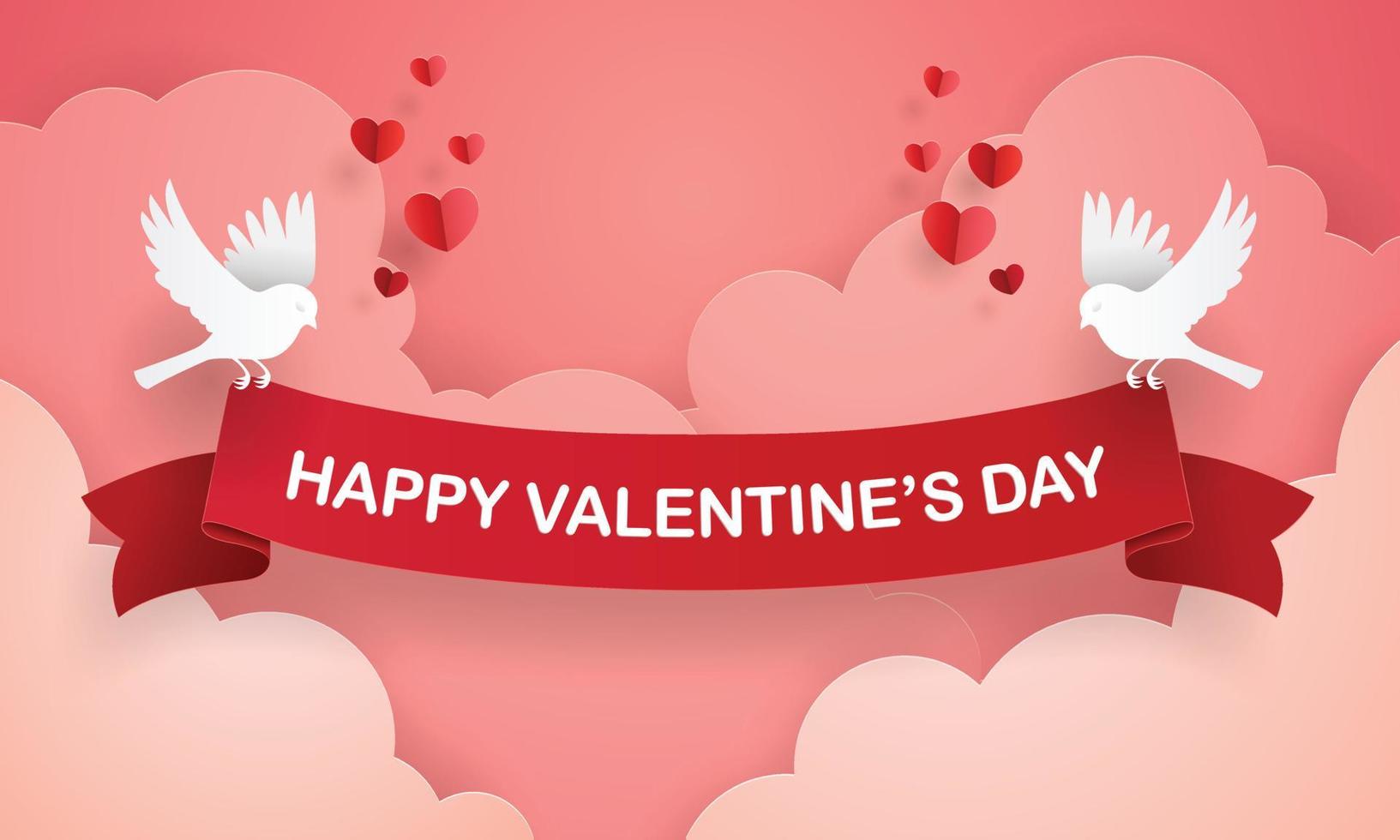 Happy Valentine's Day greeting card, vector