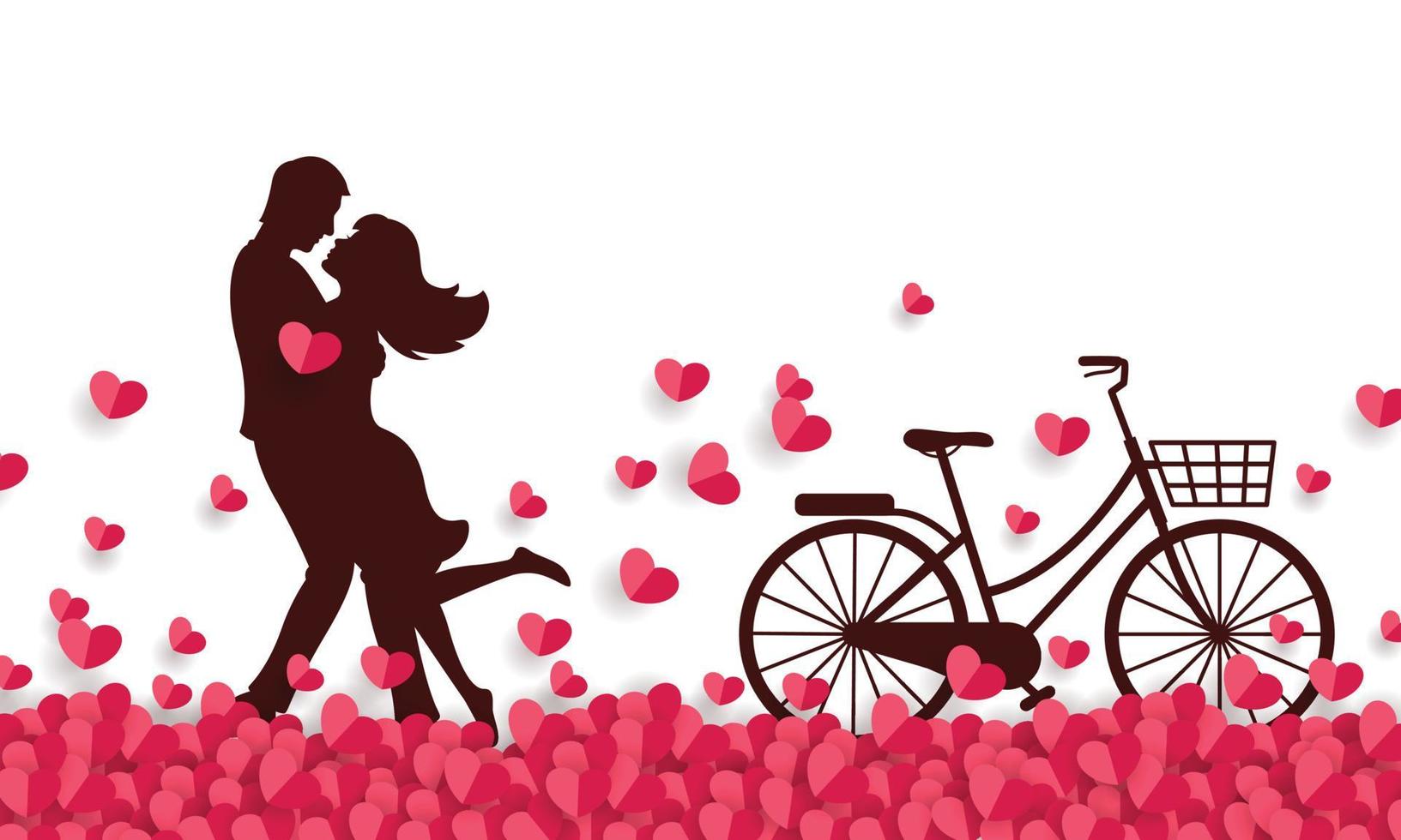 illustration of a couple hugging each other, vector
