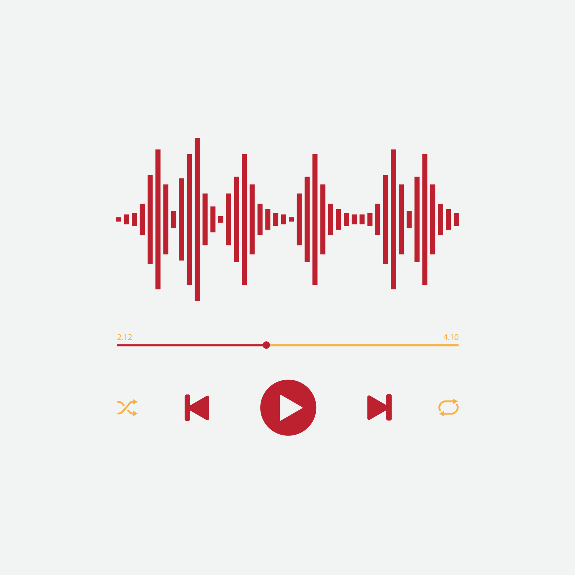 icon media music player with wave Audio equalizer view in vector