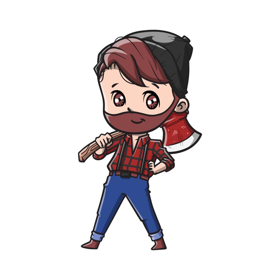 Cute Lumberjack Cartoon vector