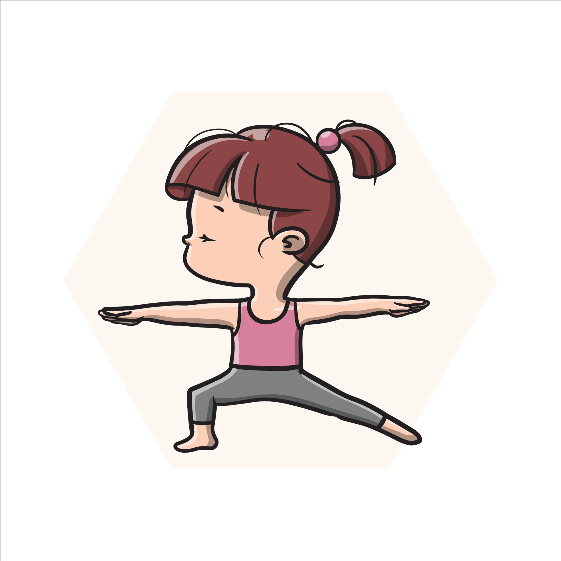 Cute Yoga Girl Cartoon 5252501 Vector Art at Vecteezy