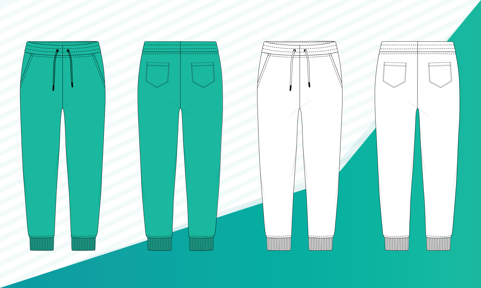 Men track pant vector flat sketch graphic resource 5252730 Vector Art
