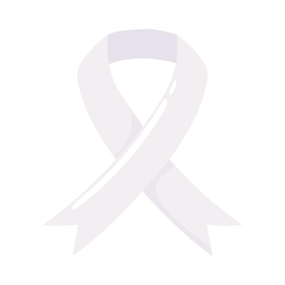 white ribbon emblem vector