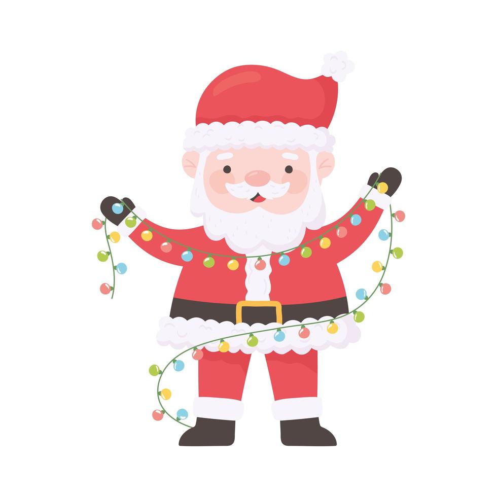 santa claus with lights vector