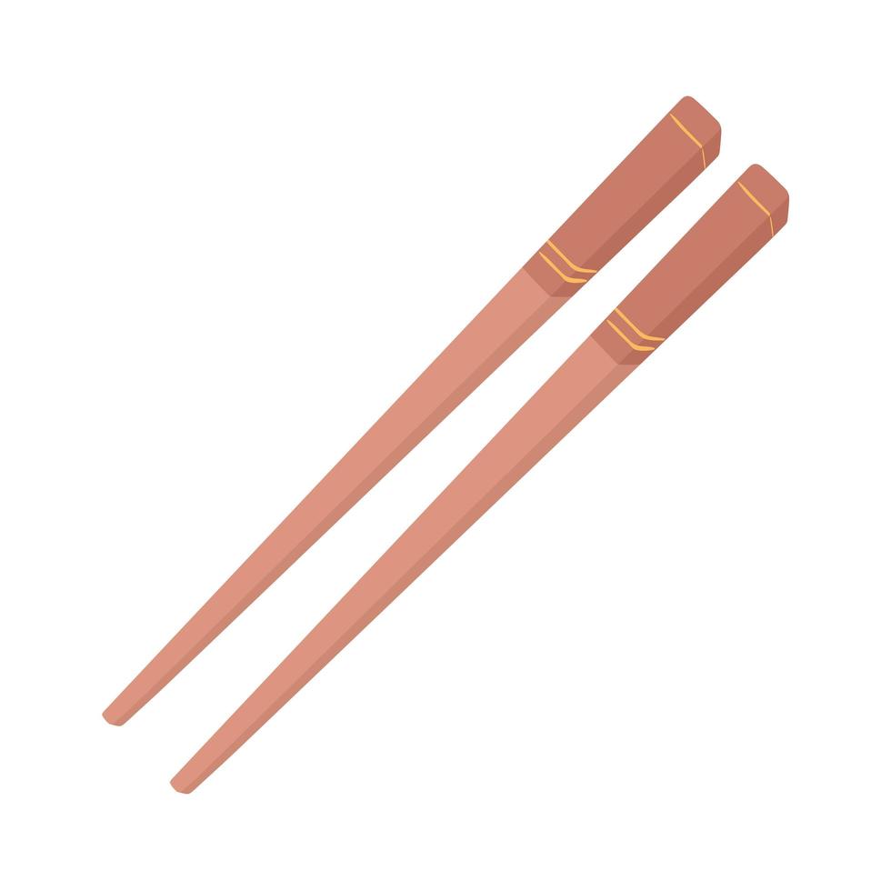 wooden chopsticks icon vector
