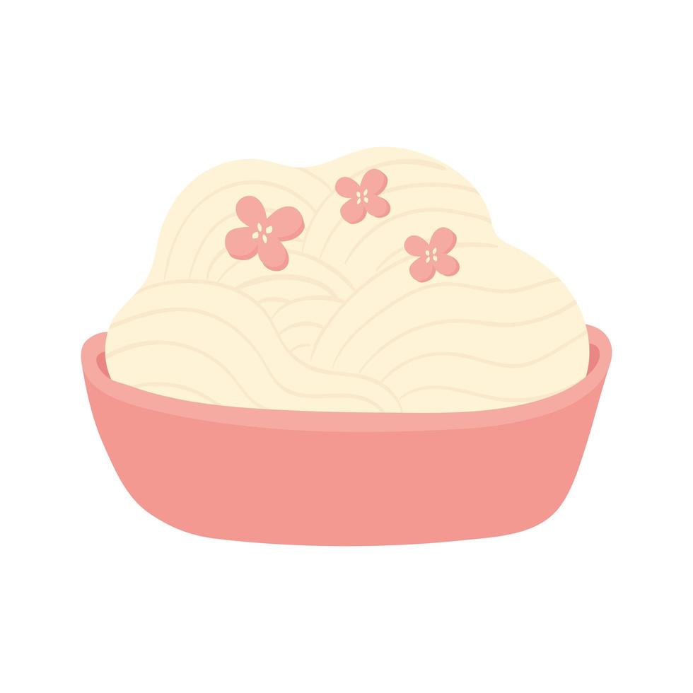 noodles with flowers vector