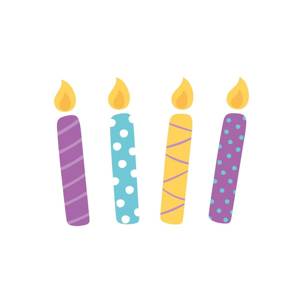 birthday burning candles vector
