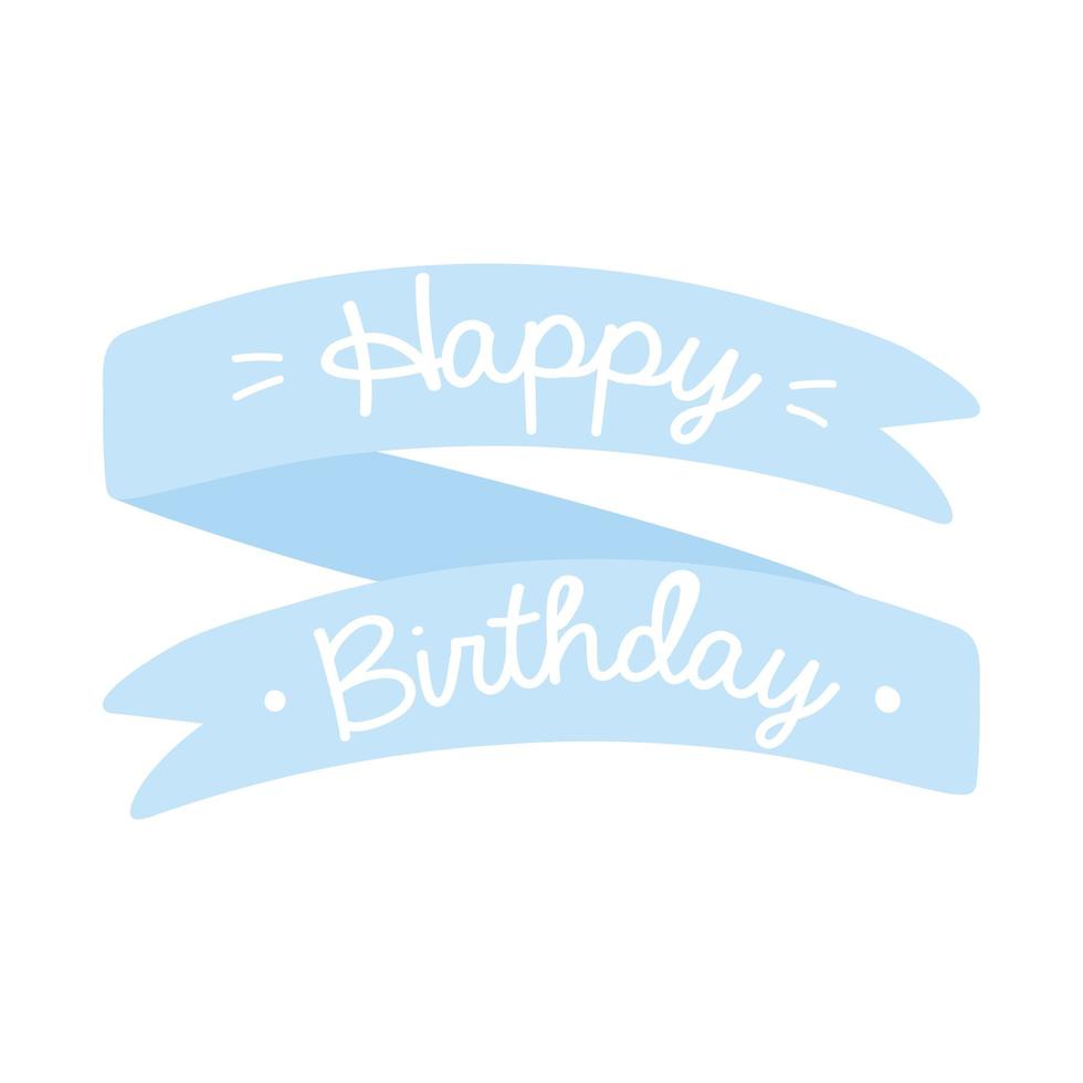 happy birthday ribbon vector