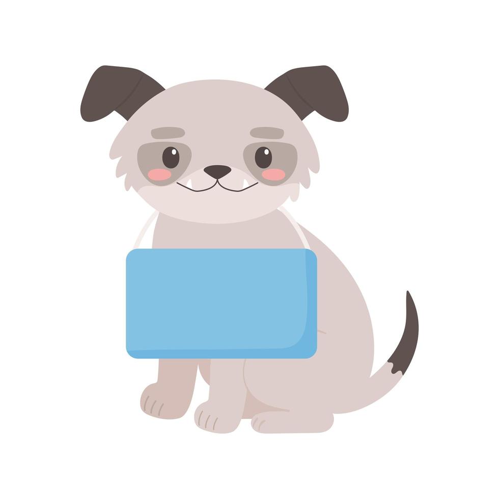 dog with placard vector