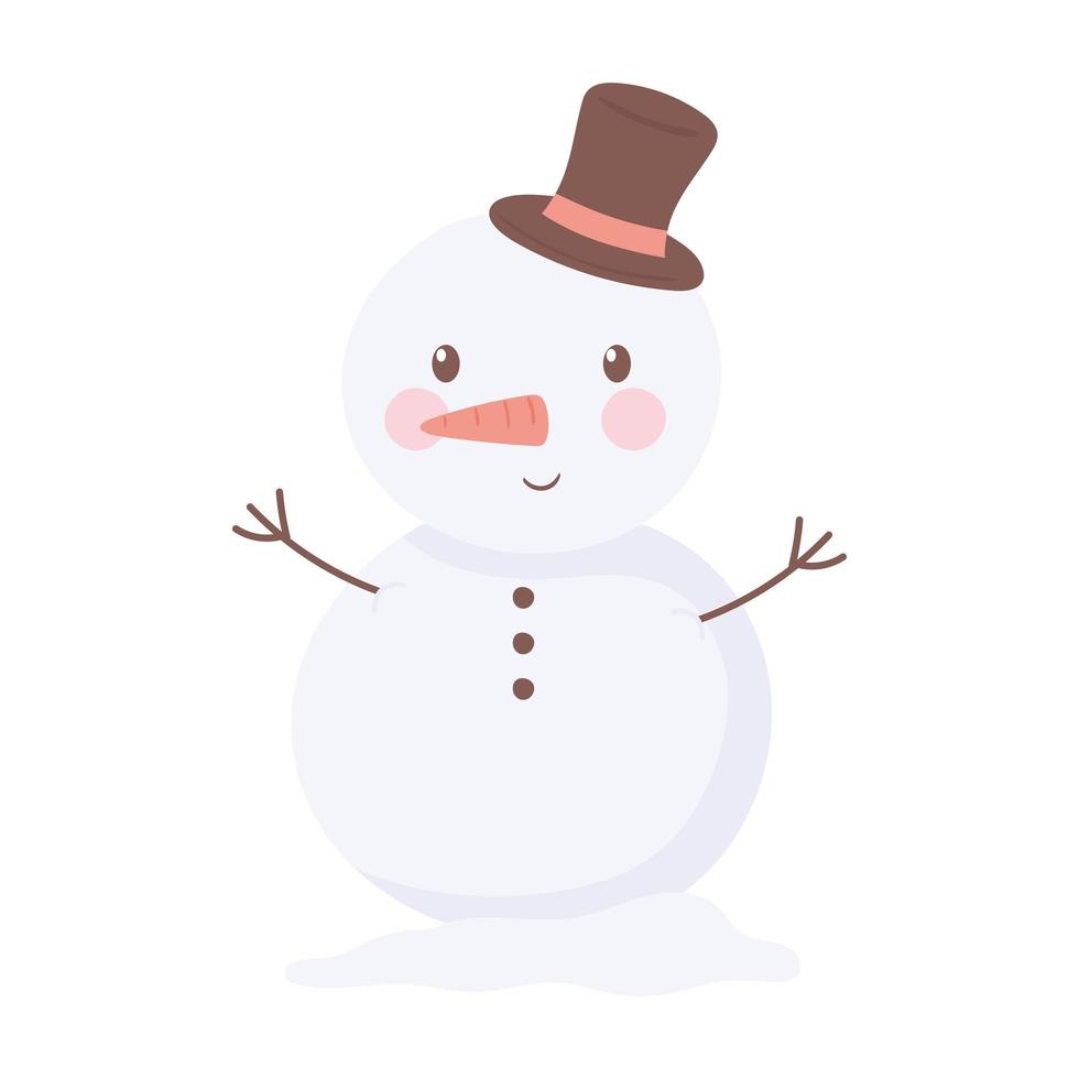 dibujos animados de muñeco de nieve de navidad vector