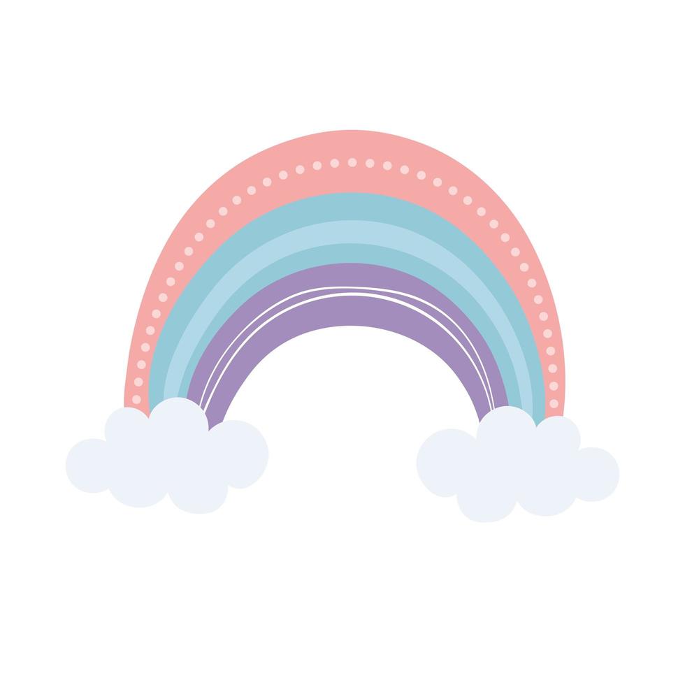 rainbow and clouds vector