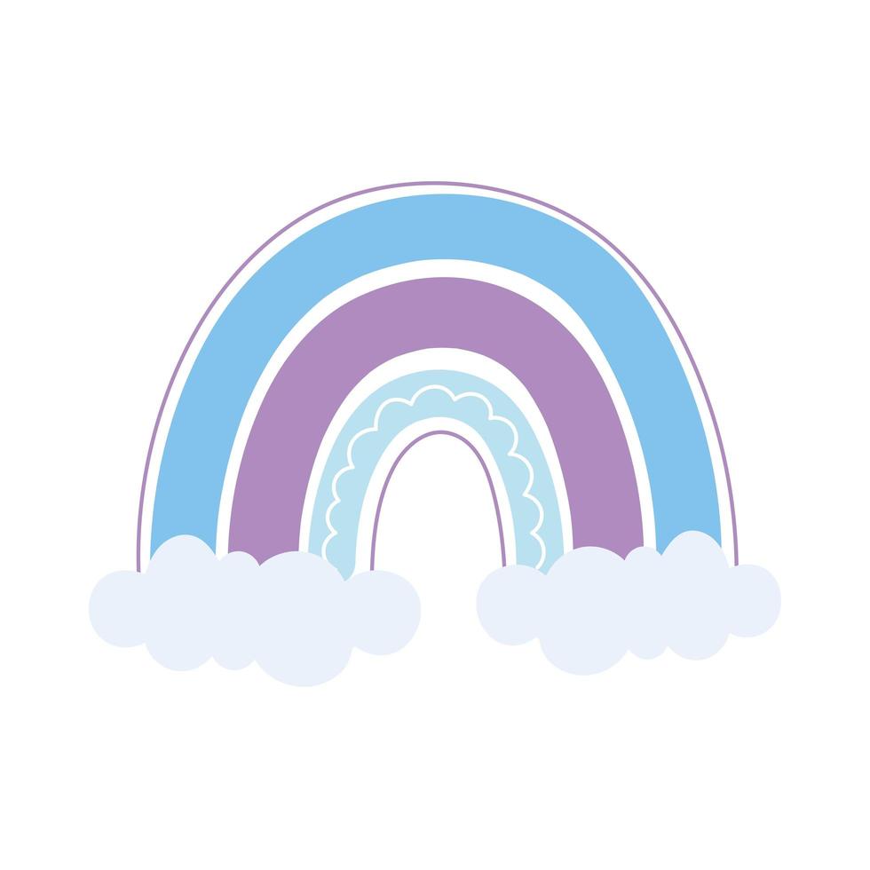 rainbow clouds decoration vector