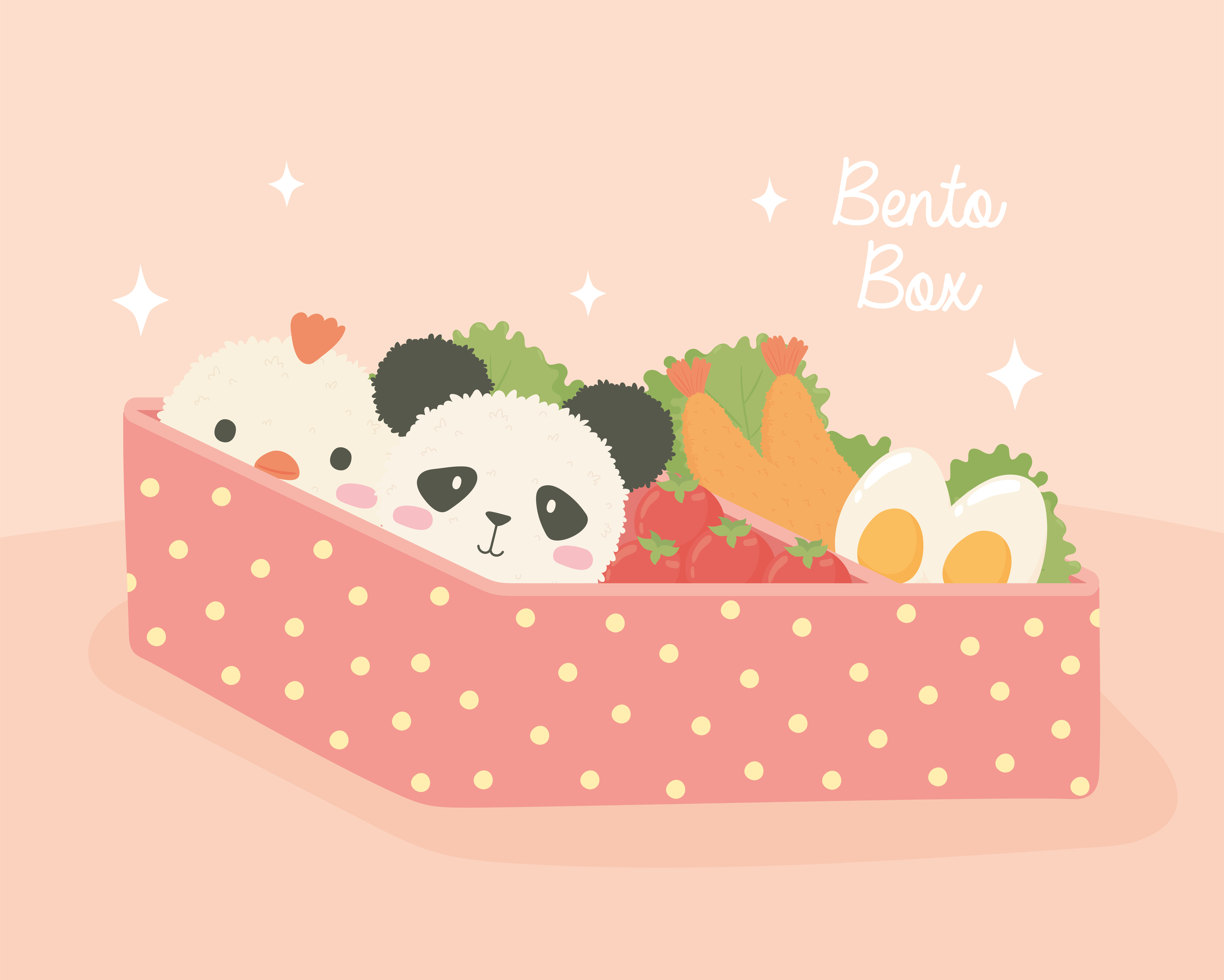 cartoon bento box food 5252937 Vector Art at Vecteezy