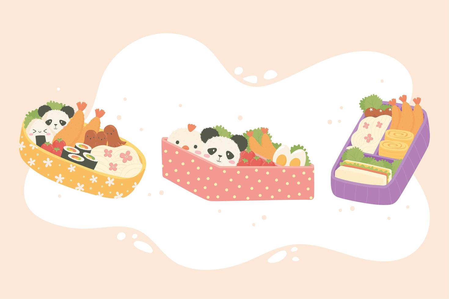 cute bento box vector