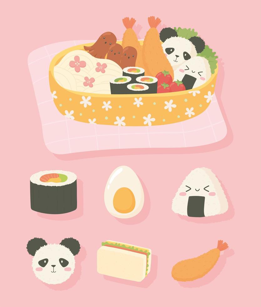 caja bento japonesa vector