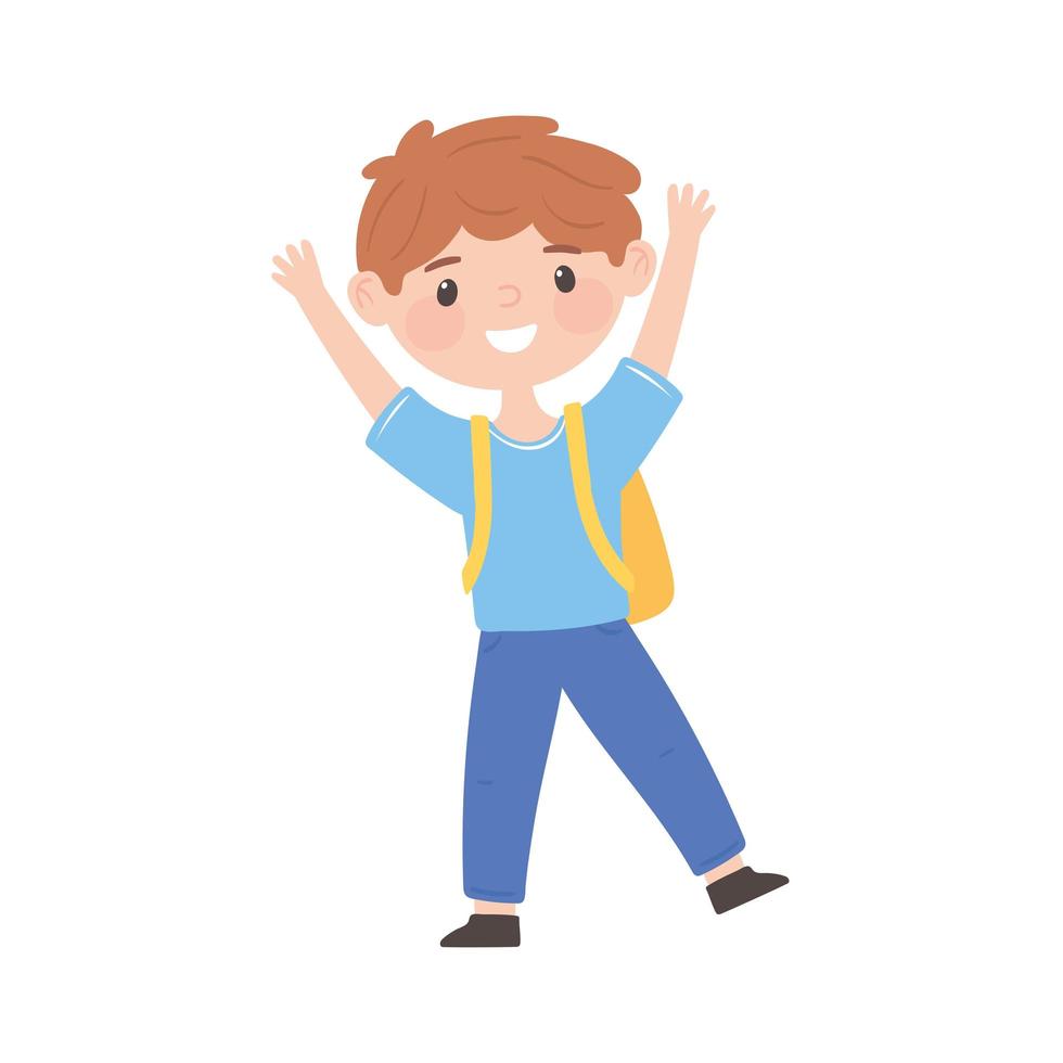 pupil boy with bag vector