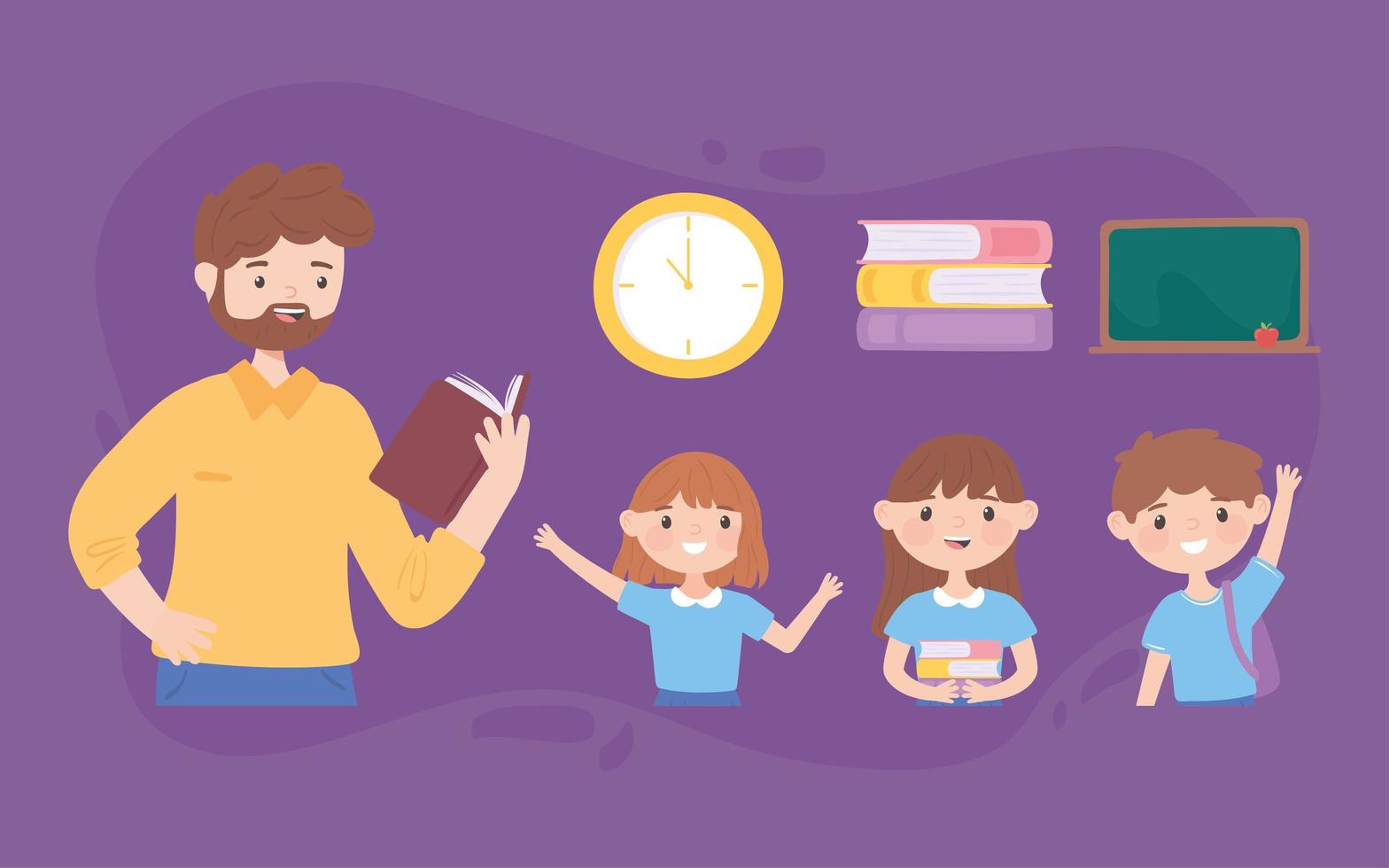 school teacher and students vector