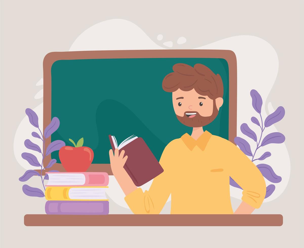 teacher with book vector