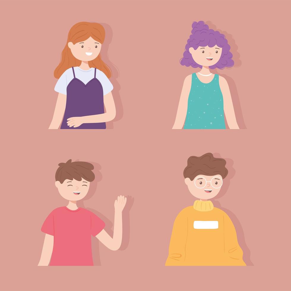 set of group people vector