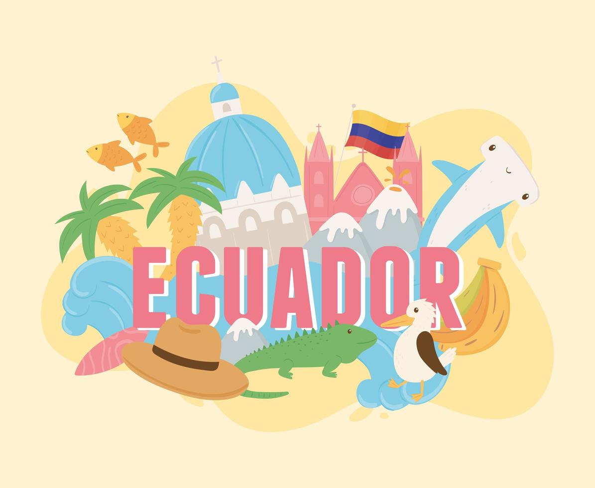 banner publicitario de ecuador vector