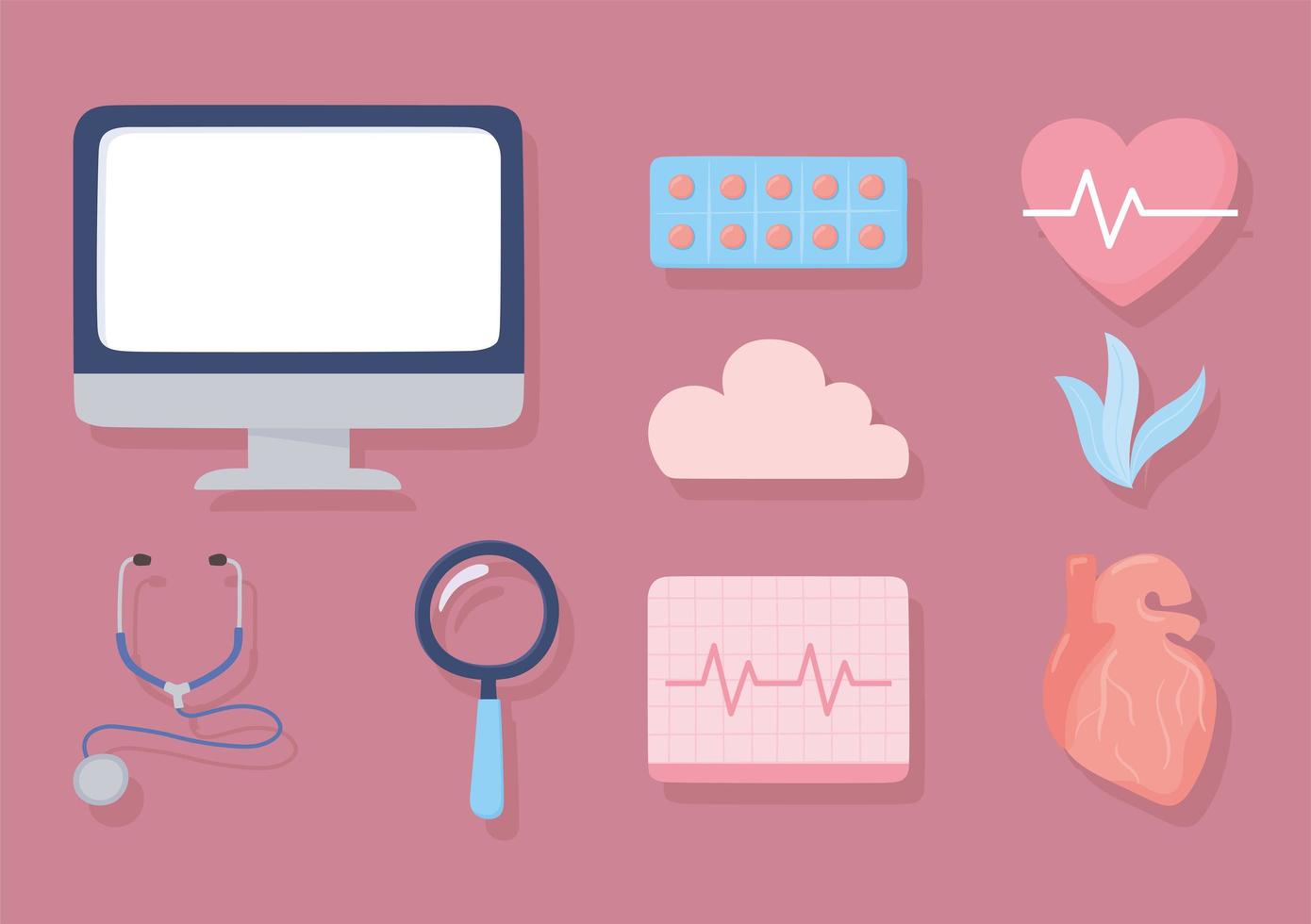 medicine heart monitor vector