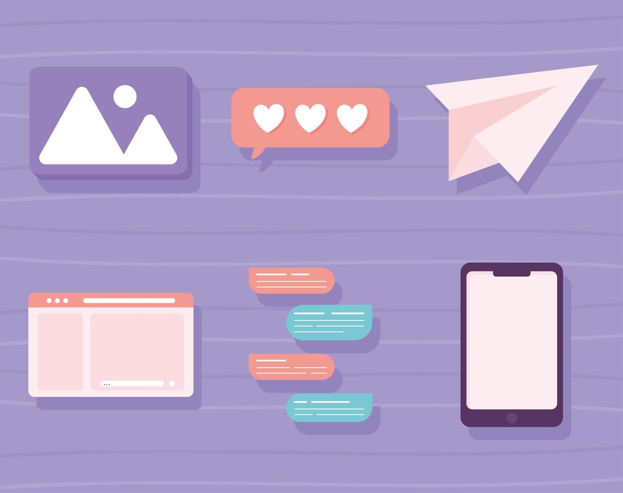 icons chat social media vector