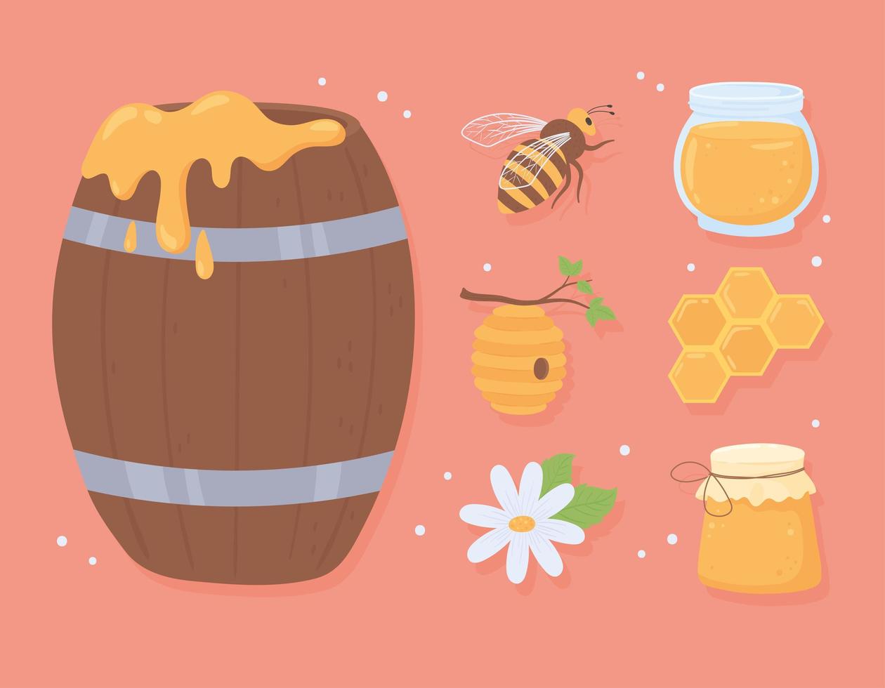 conjunto de iconos miel vector