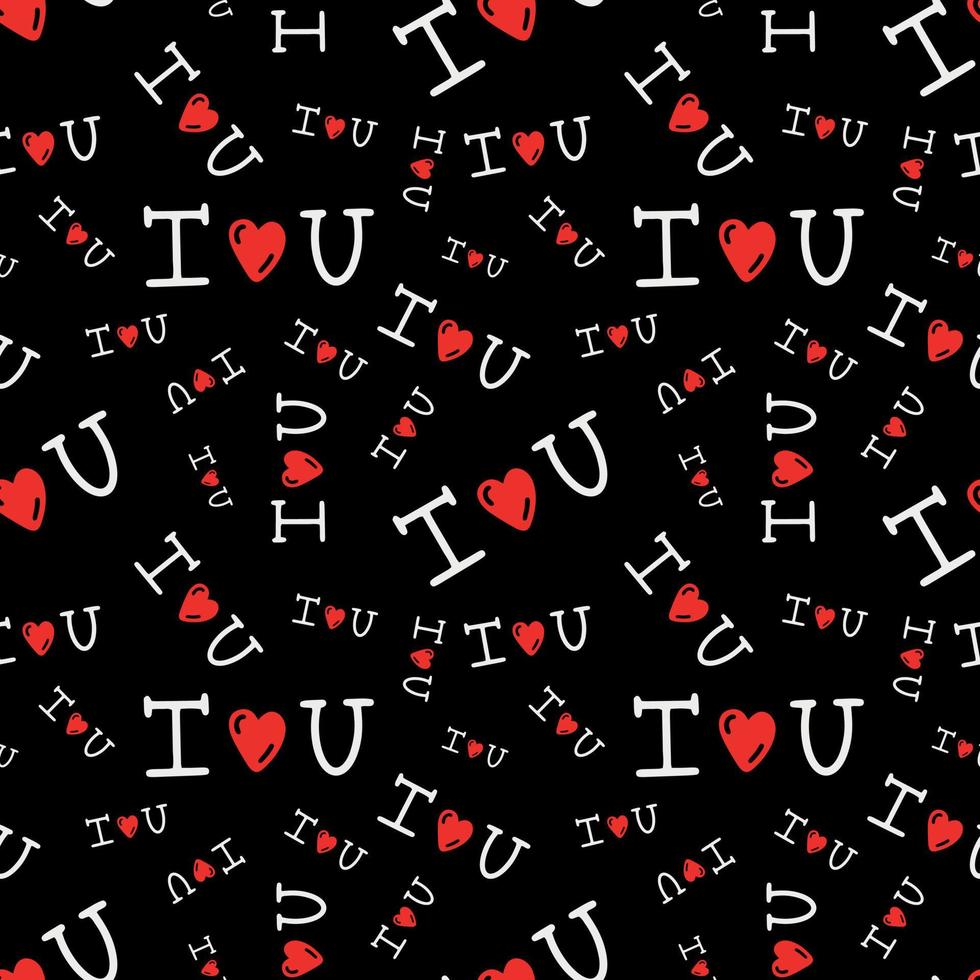 seamless pattern with inscription I love you. Vector illustration