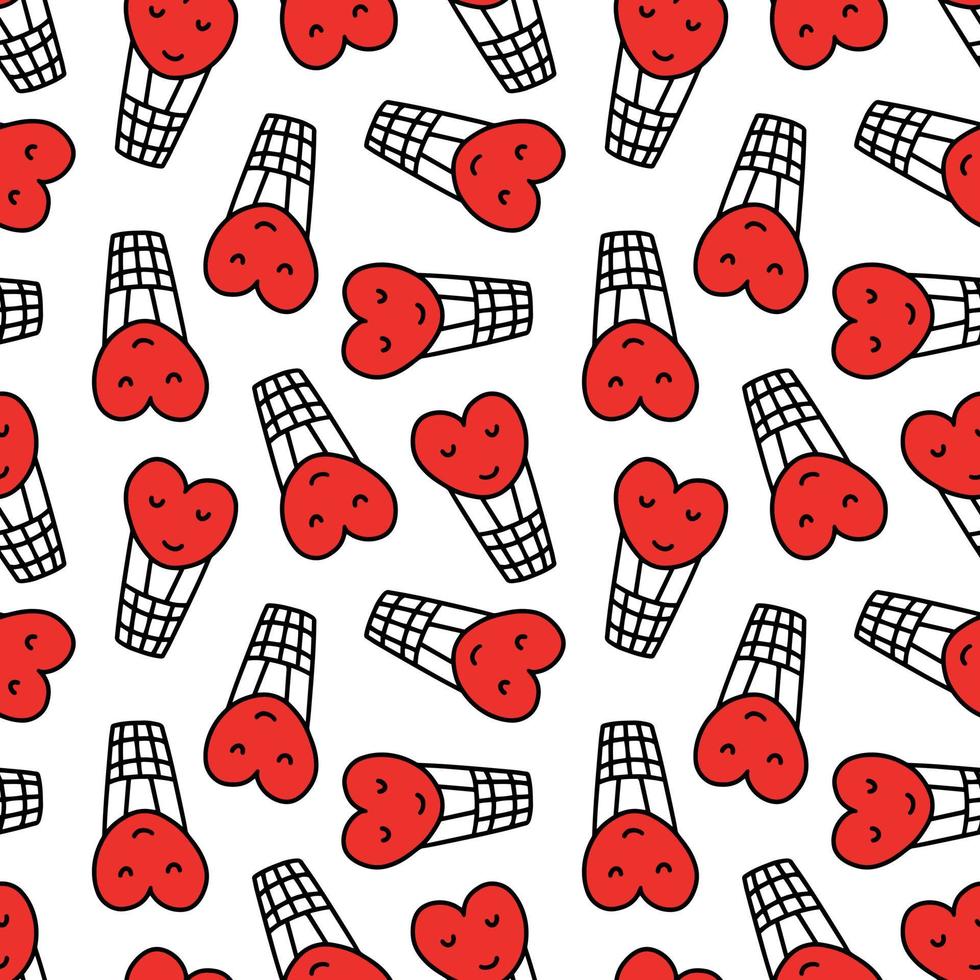 Seamless pattern with heart-shaped balloons. vector illustration in doodle style.design for Valentines day