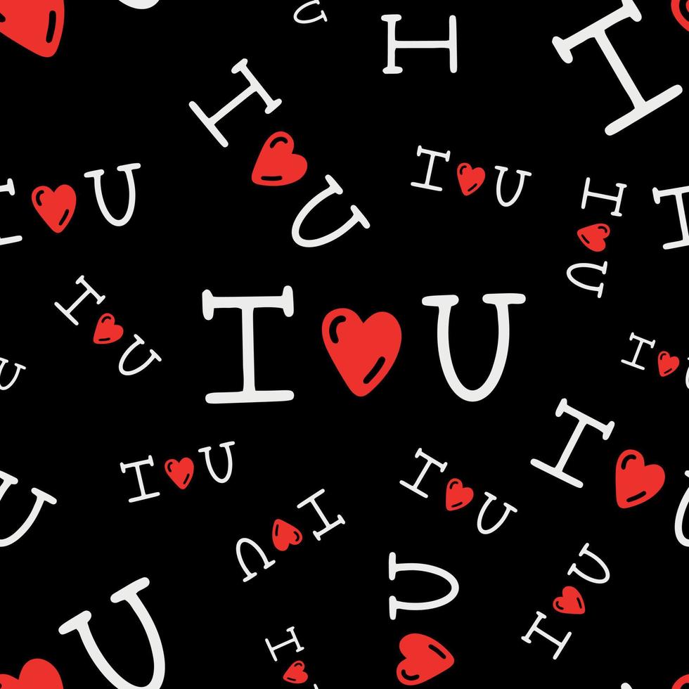 seamless pattern with inscription I love you. Vector illustration