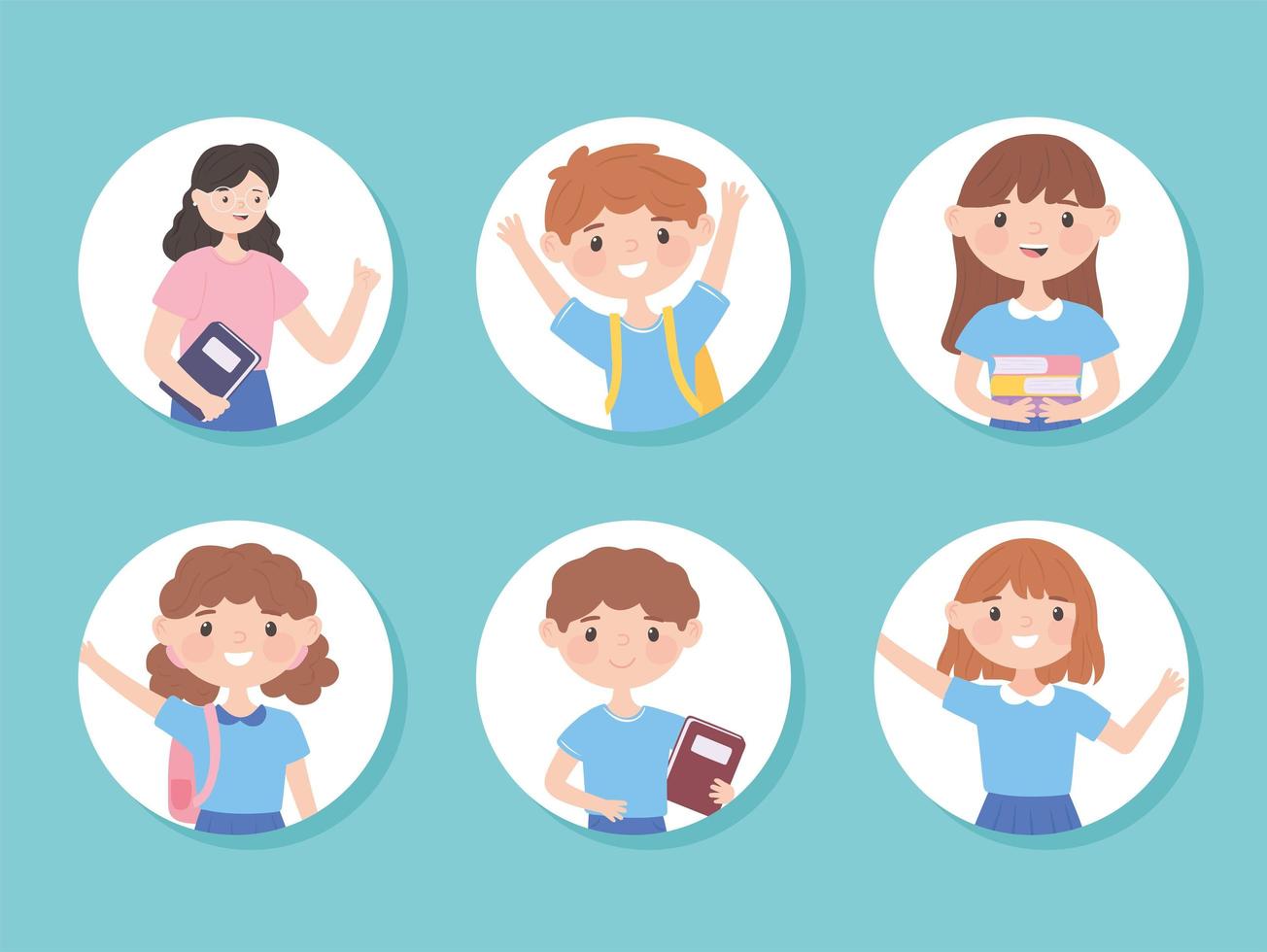 teacher and pupils vector