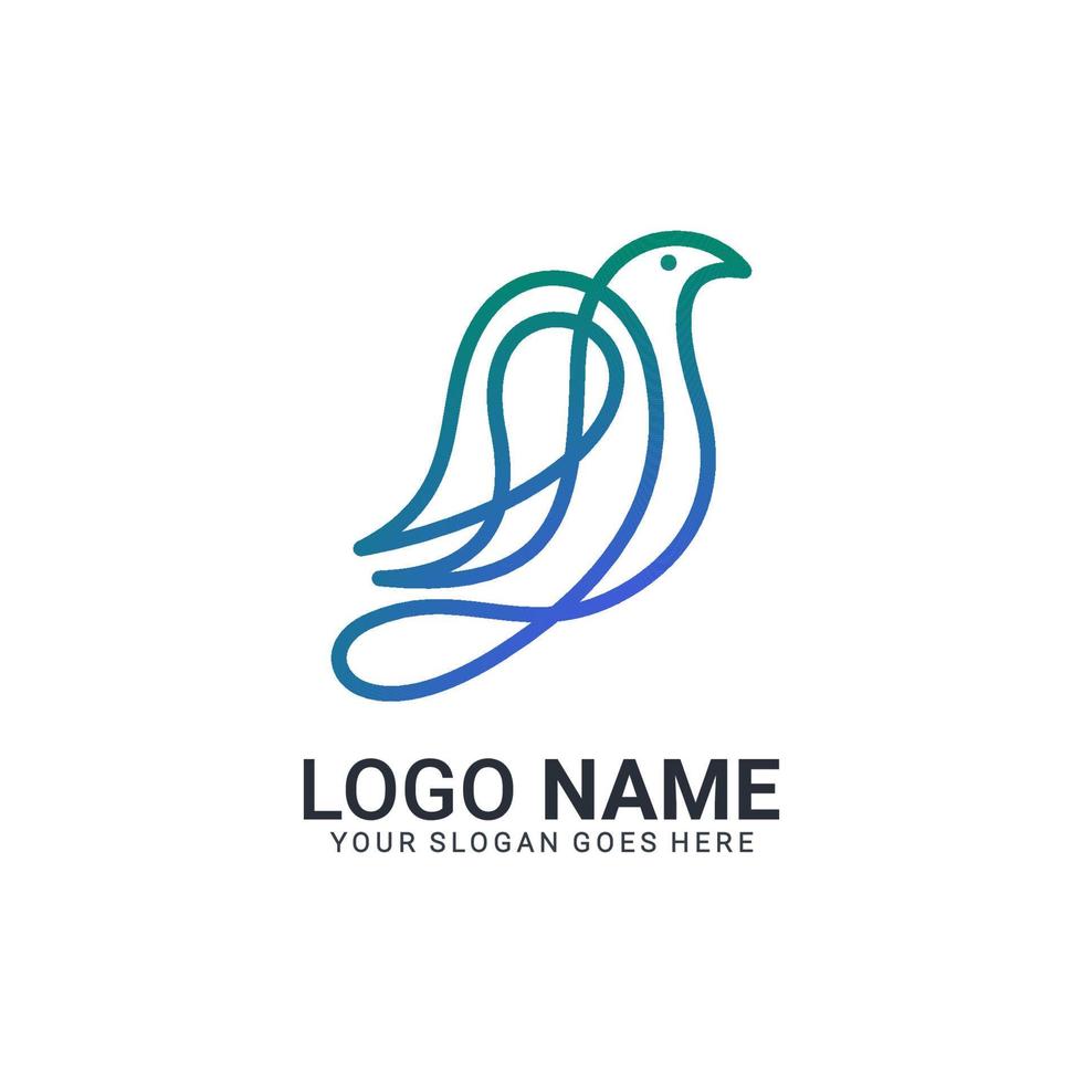 Modern Bird logo design. Vector editable design.