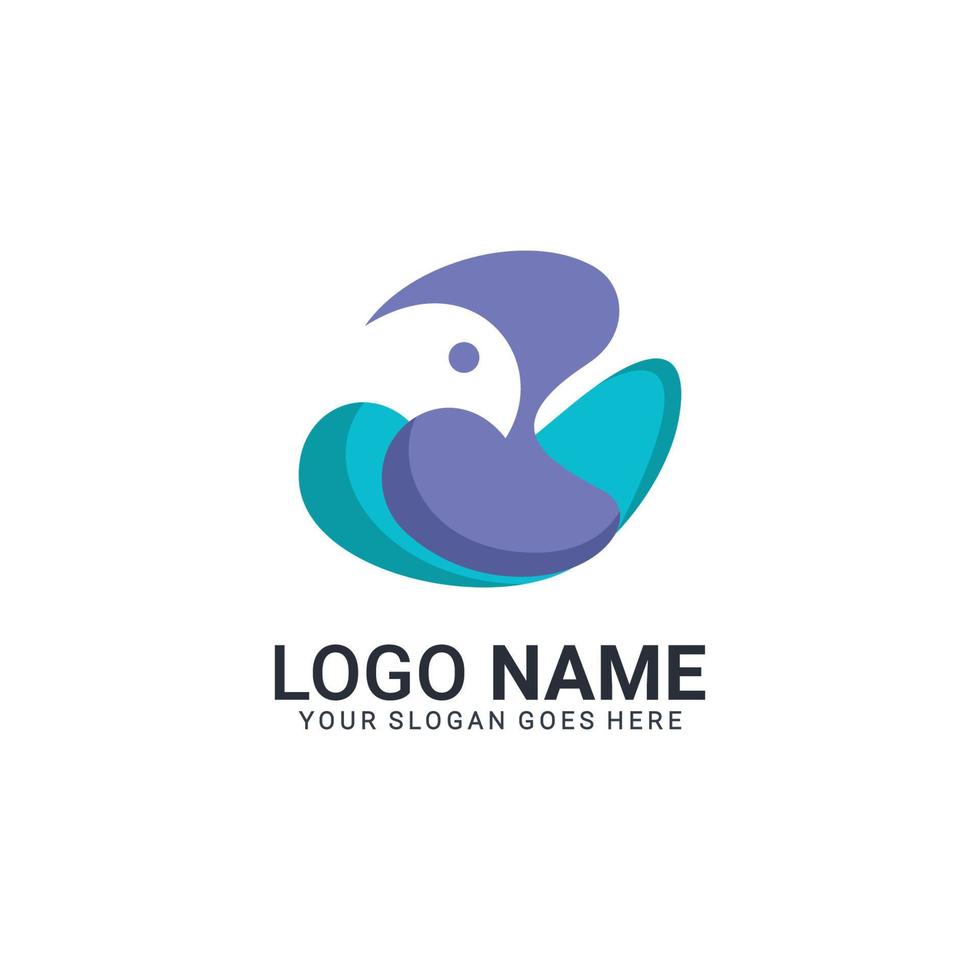 Modern Bird logo design. Vector editable design.