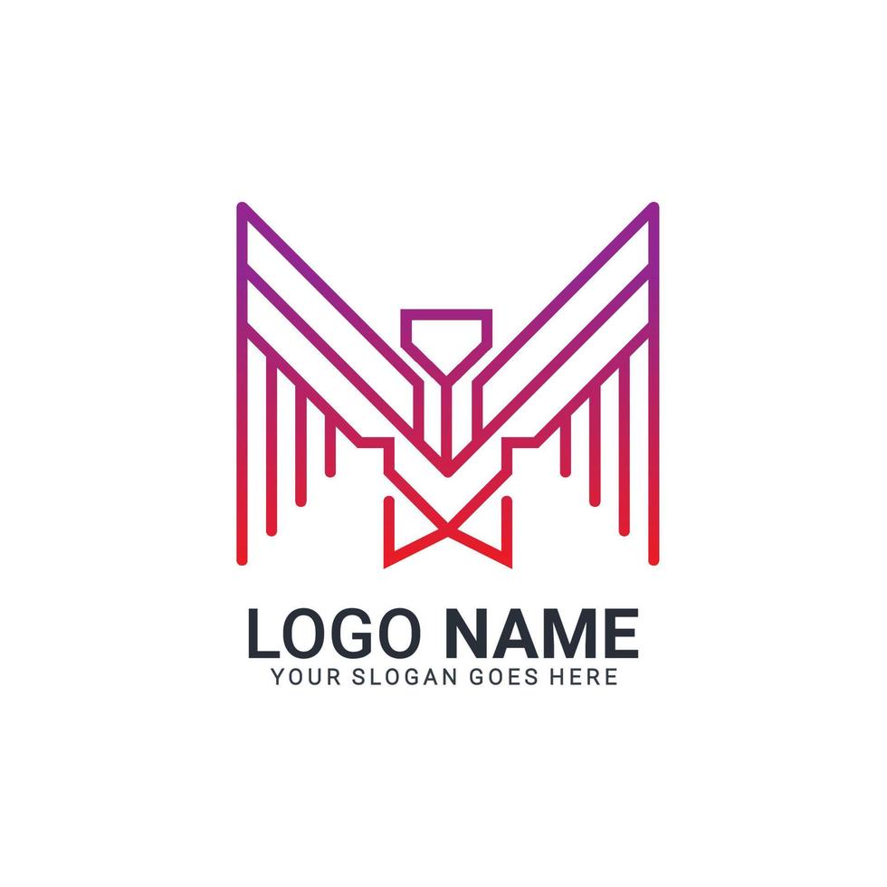 diseño de logotipo de águila de tecnología abstracta moderna. diseño de logotipo editable vector