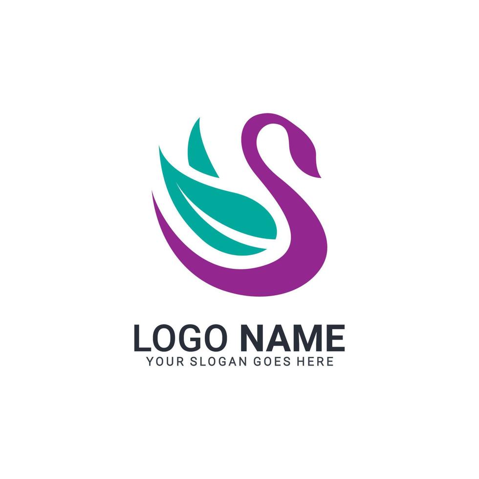 Luxury swan logo design. Editable logo design vector