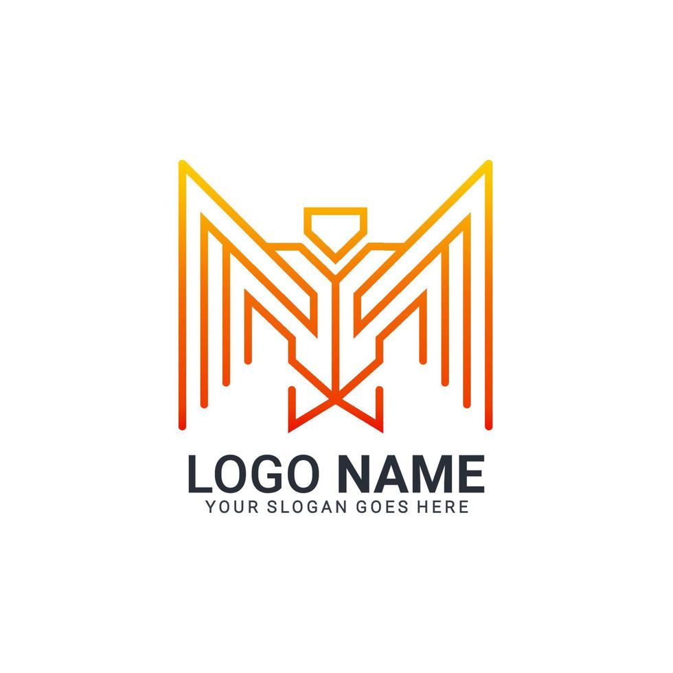 Modern abstract tech eagle logo design. Editable logo design vector