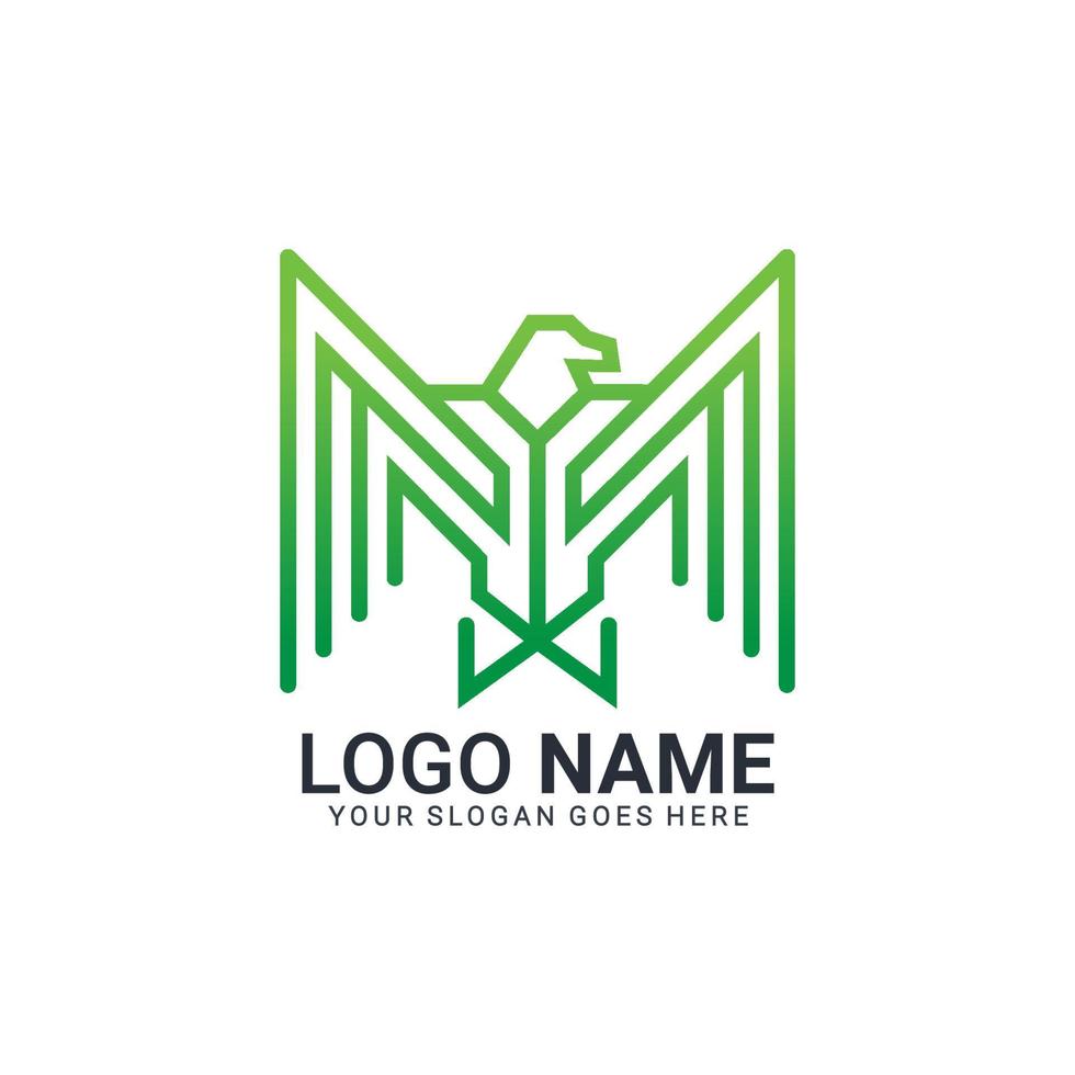 Modern abstract tech eagle logo design. Editable logo design vector