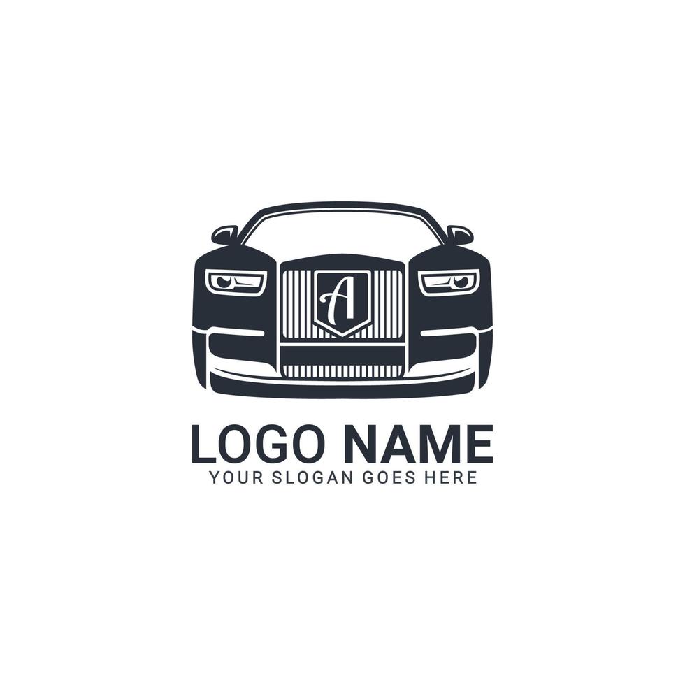 Luxury car logo design. Editable logo design vector