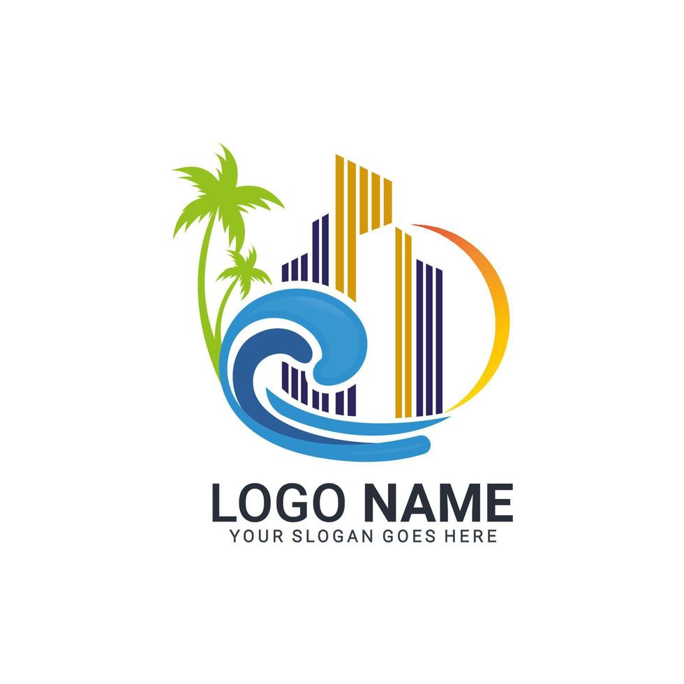 diseño de logotipo de bienes raíces abstracto moderno. construcción de diseño de logotipo editable. vector