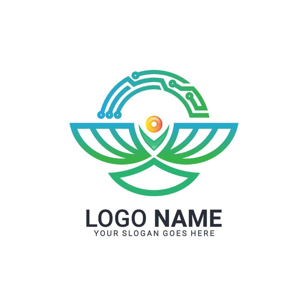 Modern abstract tech eagle logo design. Editable logo design vector