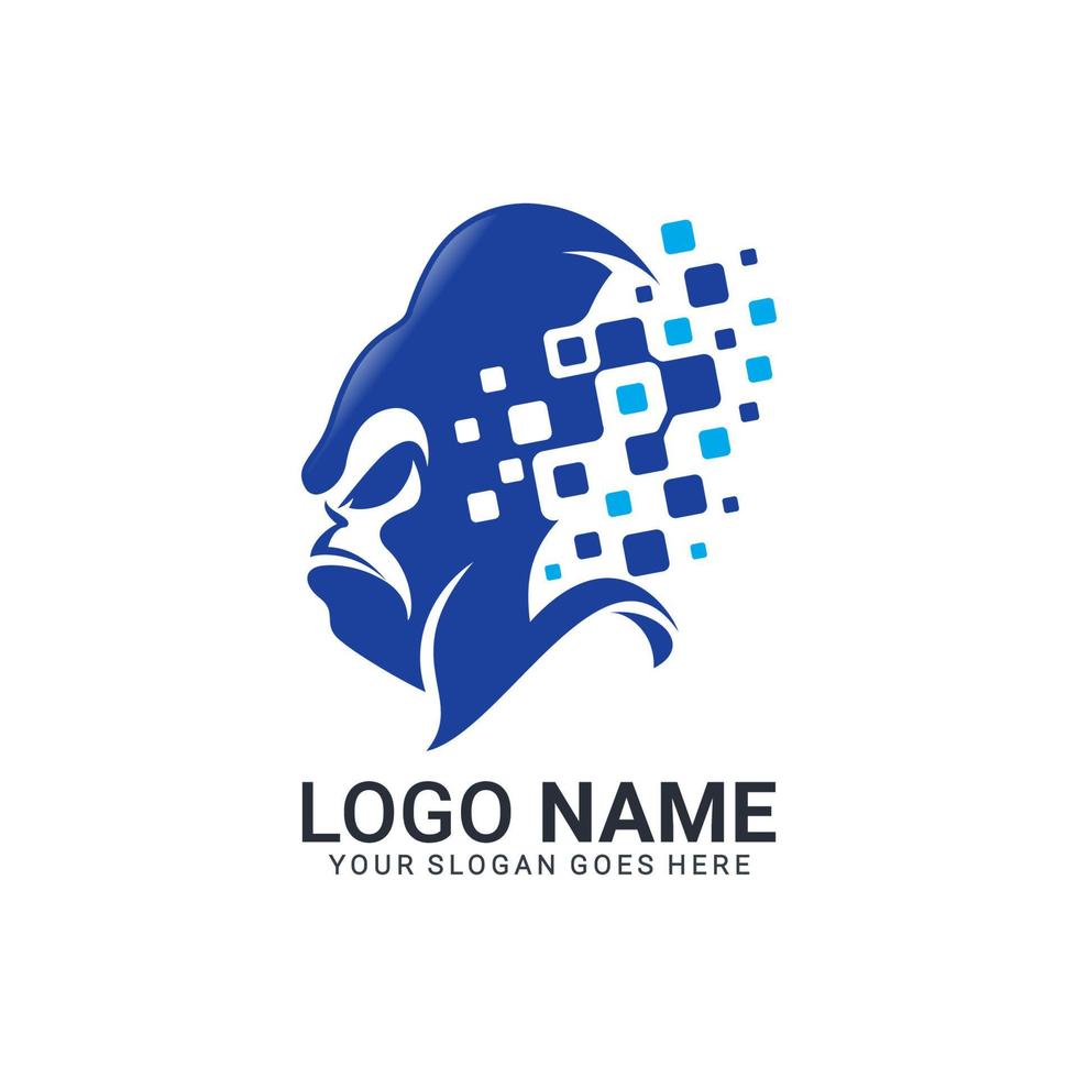 Digital gorilla tech logo design. Modern abstract logo design vector