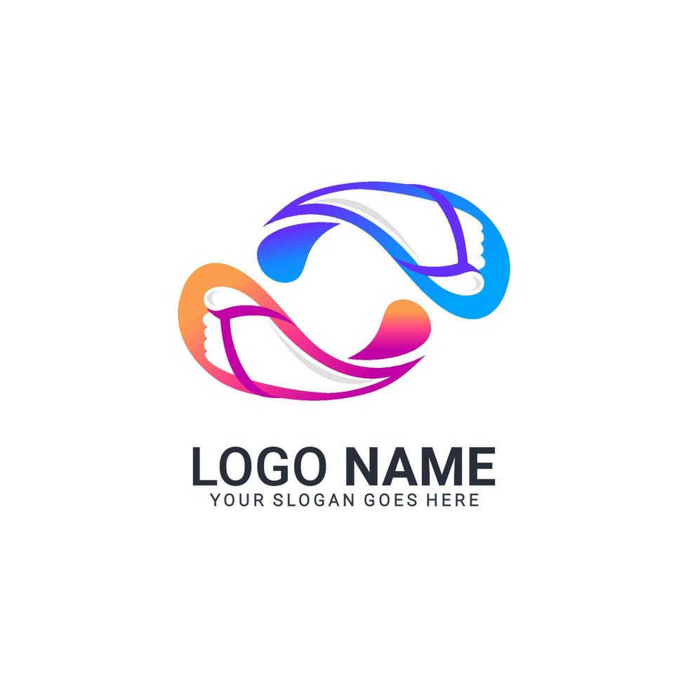 logo campur 4 ssSlippers travel agency logo design. Editable modern logo design vector
