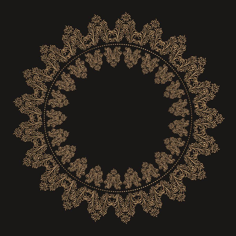 Ornamental round lace with damask and arabesque elements vector