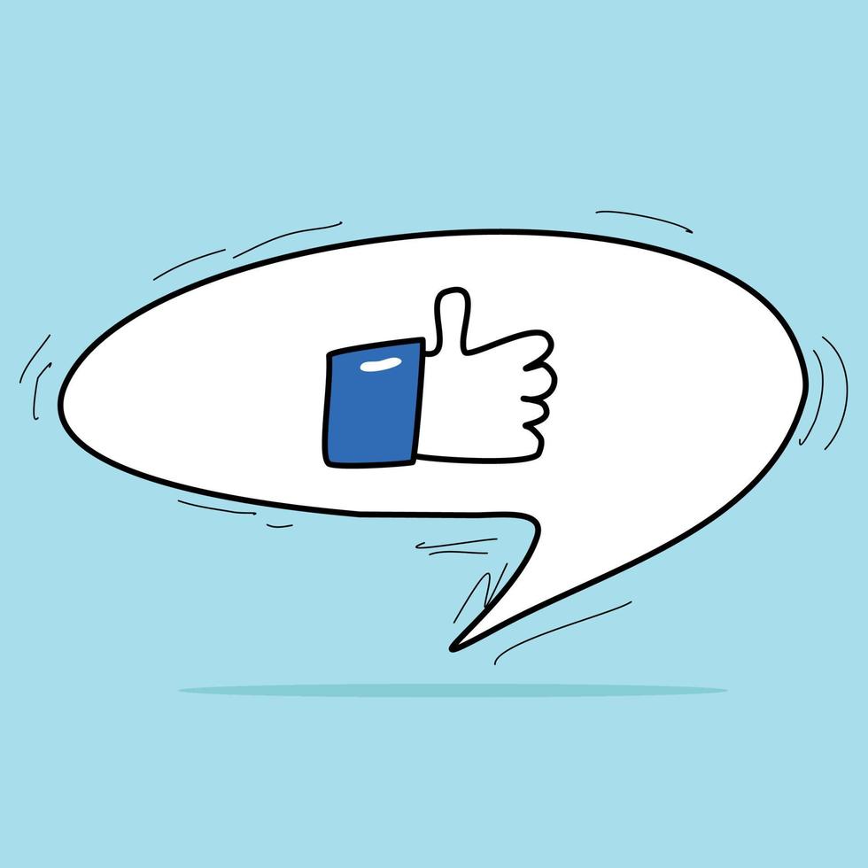 Speech bubbles with like thumbs up vector