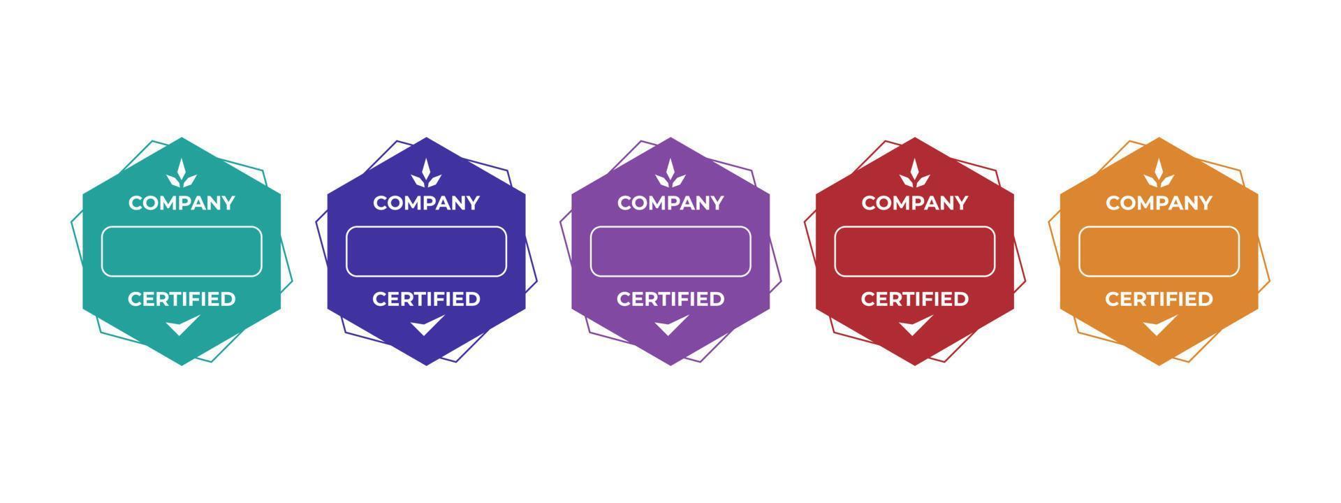 Set of company training badge certificates to determine based on criteria. Vector illustration certified logo design.