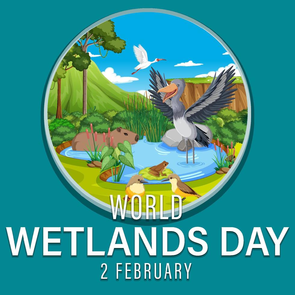 World Wetlands Day poster design vector