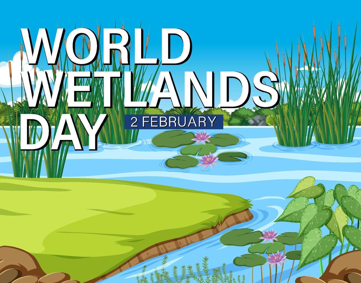 World Wetlands Day poster design vector